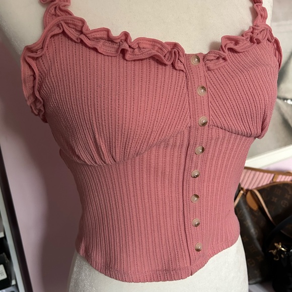 💝Pink cropped tank top - Picture 2 of 4